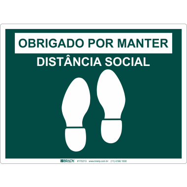 Adesivo de Chão Verde - Mantenha Distância Social