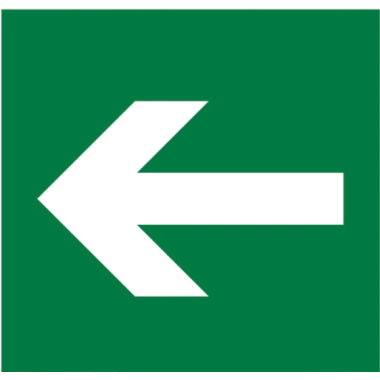 Placa Fotoluminescente C3 - Sinalização Saída Seta Esquerda 20cm