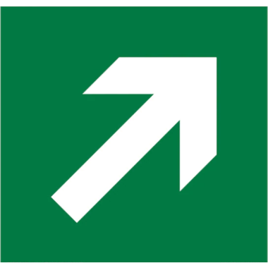 Placa Fotoluminescente C5 - Sinalização Setas Direita 20cm x 20cm