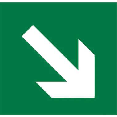 Placa Fotoluminescente C6 - Sinalização Setas Direita 20cm x 20cm