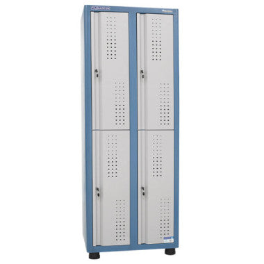 Armário Roupeiro 2x2 Portas - Cinza e Azul