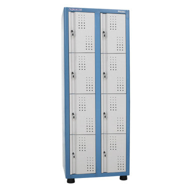 Armário Roupeiro 2x4 Portas - Cinza e Azul
