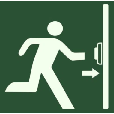 Placa Fotoluminescente S20 - Sinalização de Rota de Fuga 15cm x 15cm