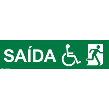 Placa Fotoluminescente S16 - Saída de Emergência com Rampa - 15cm x 50cm