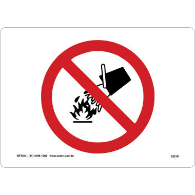 Placa Proibido Usar Água Para Apagar Fogo