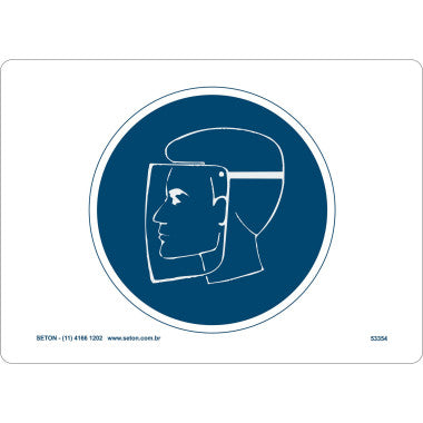 Placa de Sinalização de Proteção para o Rosto