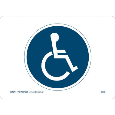 Placa de Sinalização para Cadeirantes - Símbolo Internacional