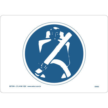 Placa de Sinalização Cinto de Segurança - Símbolo Internacional