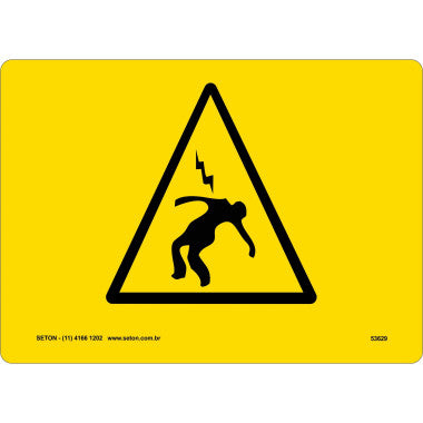 Placa de Sinalização - Choque Elétrico Internacional