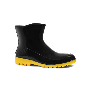 Bota de Segurança Impermeável Cano Curto com Solado Amarelo