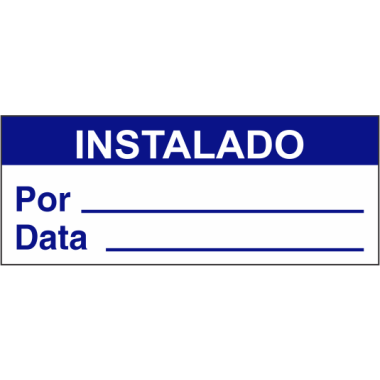 Etiqueta de Controle de Qualidade - INSTALADO - 38x15mm