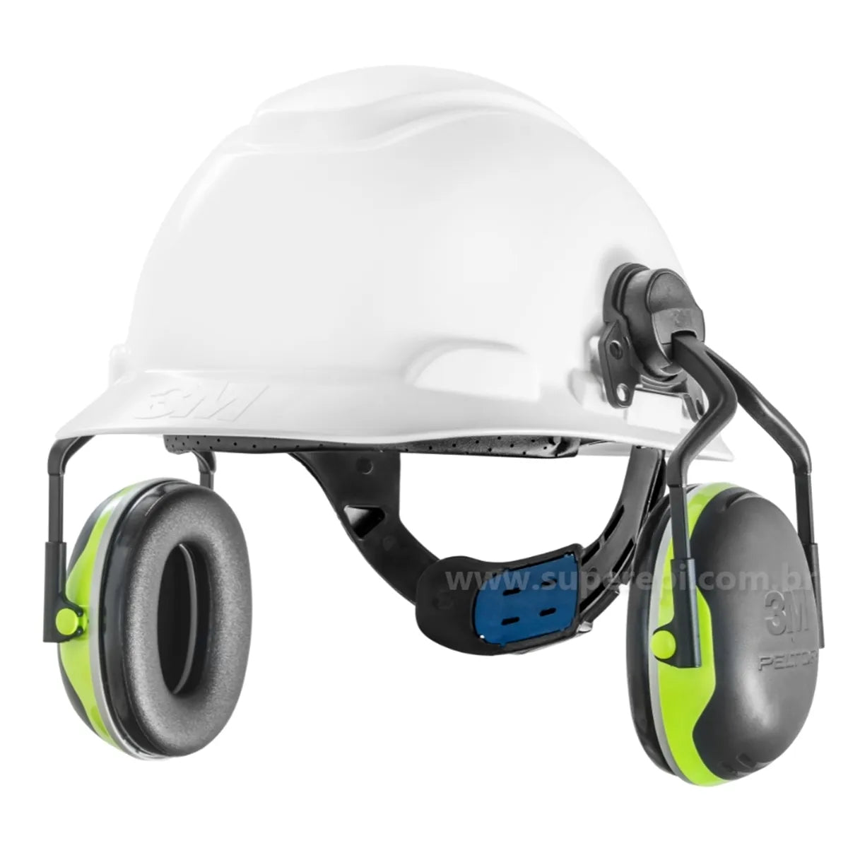 Capacete 3M H700 Ajuste Fácil Acoplado com Abafador Peltor X4P5E Dielétrico