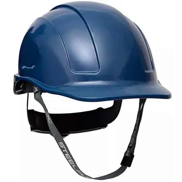 Capacete Steelflex Turtle Azul Marinho CPCT10221 com Aba Frontal, Suspensão, Catraca e Jugular Ca3598