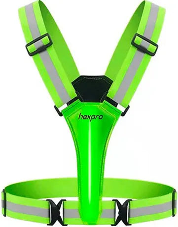 Colete Refletivo HexPro Verde com Led e Tiras Refletivas HexGear Pro