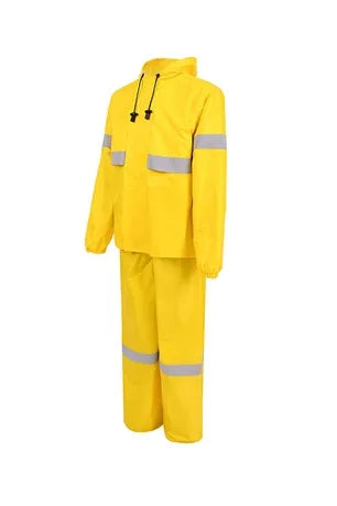 Conjunto Impermeável em Nylon Amarelo Canário Com Refletivo Vértice CA 28742