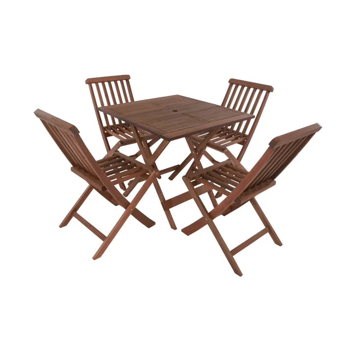 Conjunto Mesa e 4 Cadeiras Dobráveis Artek com Furo Ombrelone