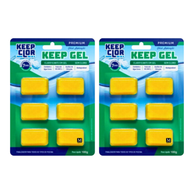 Kit 2 Keep Gel Super Clarificante 180g Piscina Clear 50.000L