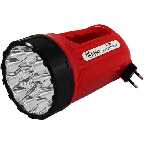 Lanterna a bateria 4V recarregável com 15 Leds - EL-344 110V 220V