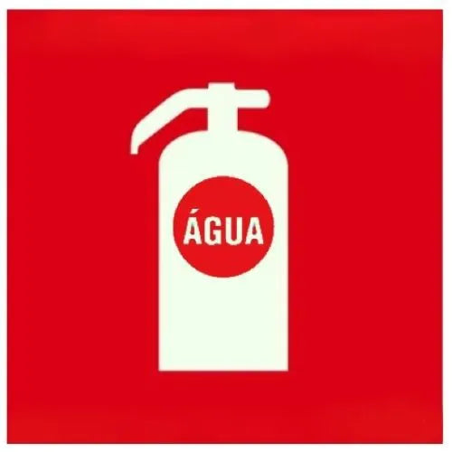 Placa Extintor AP Água Fotoluminescente Certificada 20x20cm