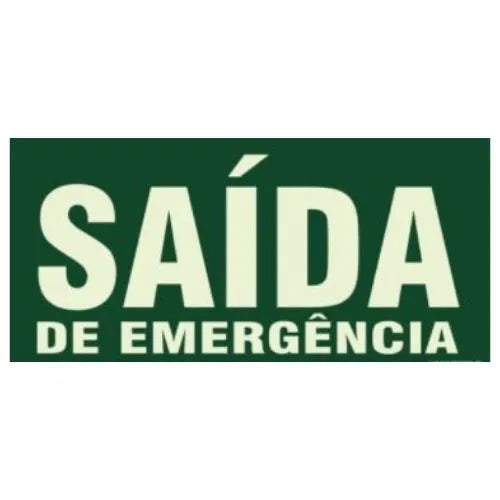 Placa Saída de Emergência Fotoluminescente Certificada 12x24cm