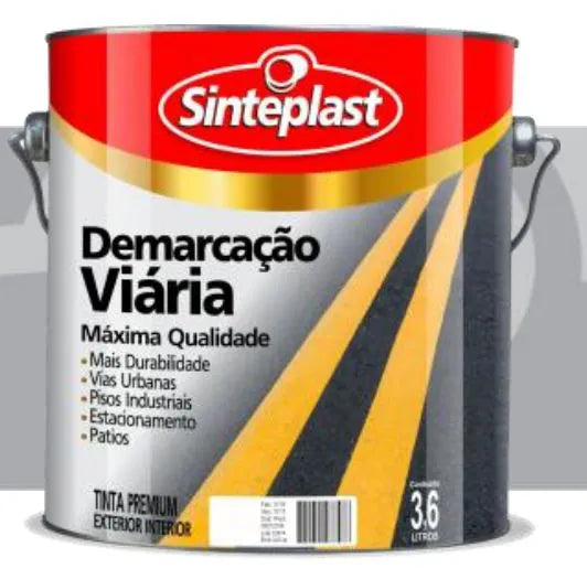 Tinta Premium Exterior Interior Demarcação Viária estacionamentos, calçadas e quadras Base Solvente 3,6lt