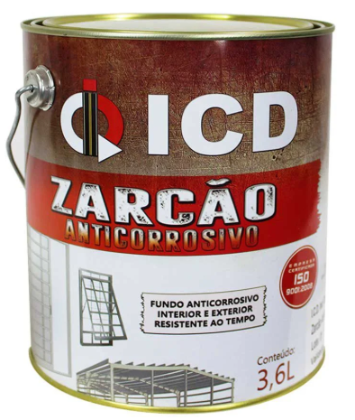Tinta zarcão anticorrosivo 3,6 Litros