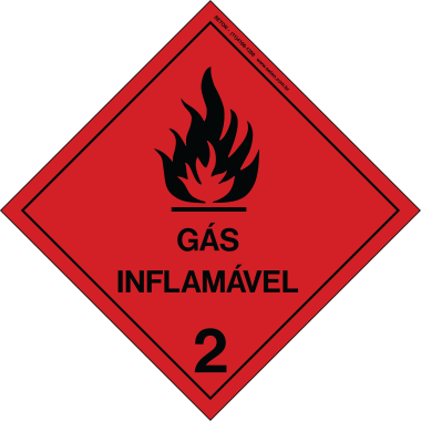 Placa de Sinalização Gás Inflamável 2 - NBR-7500