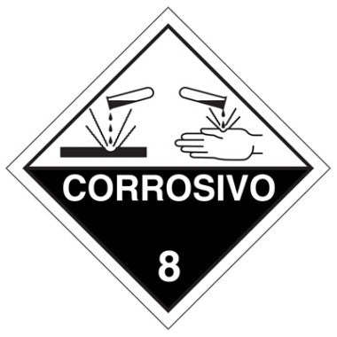 Placa de Sinalização Corrosivo 8 - NBR 7500
