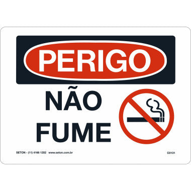 Placa de Perigo - Proibido Fumar