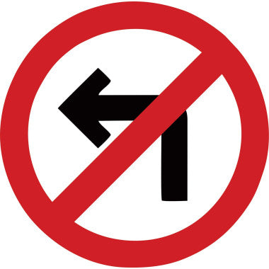 Placa Proibido Virar à Esquerda em Alumínio