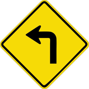Placa de Sinalização Curva Acentuada à Esquerda