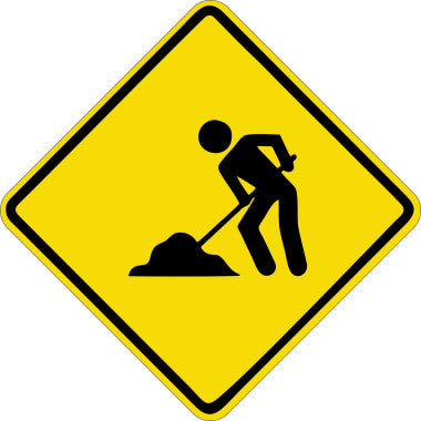 Placa de Sinalização de Obras em Alumínio