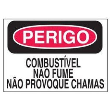 Etiqueta de Perigo: Combustível - Não Fume, Não Provoque Chamas