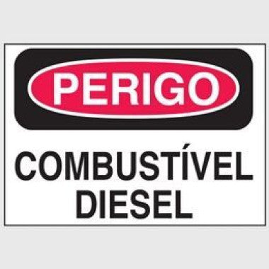 Etiqueta de Perigo - Combustível Diesel em Vinil Autoadesivo