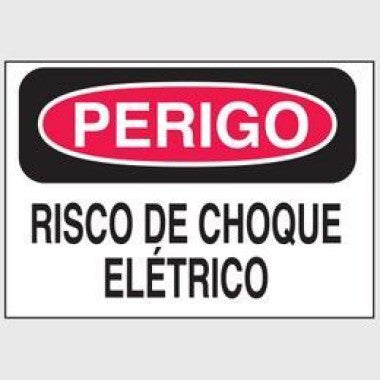 Etiqueta de Perigo - Risco de Choque Elétrico em Vinil