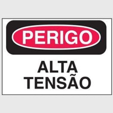 Etiqueta de Perigo - Alta Tensão em Vinil Autoadesivo