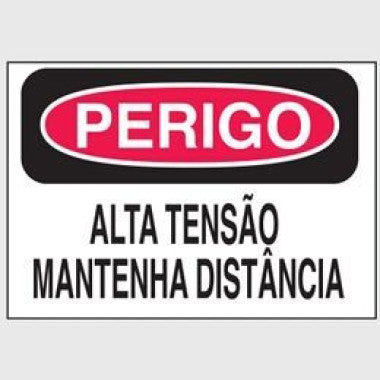 Etiqueta de Perigo - Alta Tensão, Mantenha Distância