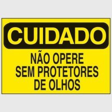 Etiqueta de Cuidado - Uso Obrigatório de Protetores Oculares