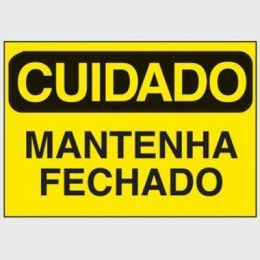 Etiqueta de Cuidado - Mantenha Fechado