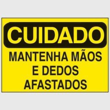 Etiqueta de Cuidado - Mantenha Mãos e Dedos Afastados