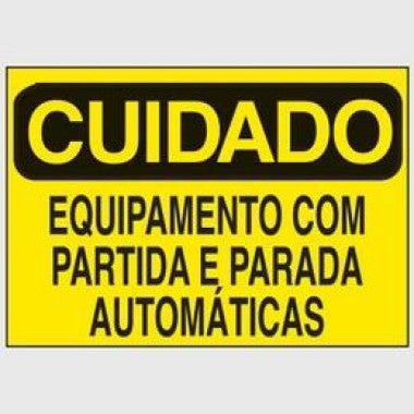 Etiqueta de Cuidado para Equipamentos com Partida Automática