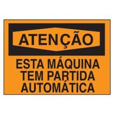 Etiqueta de Atenção - Partida Automática da Máquina