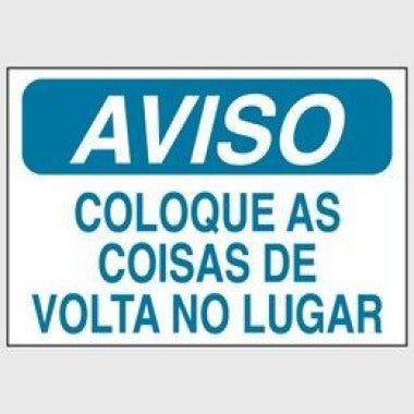 Etiqueta de Aviso: Coloque As Coisas De Volta No Lugar
