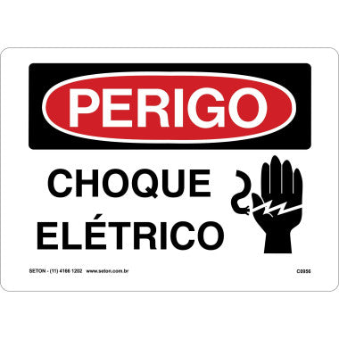 Placa de Sinalização de Perigo - Choque Elétrico
