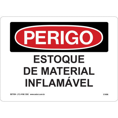 Placa de Sinalização de Perigo - Material Inflamável
