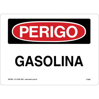 Placa de Perigo - Sinalização de Gasolina