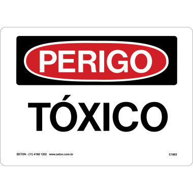Placa de Sinalização de Perigo Tóxico - Normas NR26 e NR18