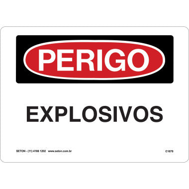 Placa de Sinalização de Perigo - Explosivos
