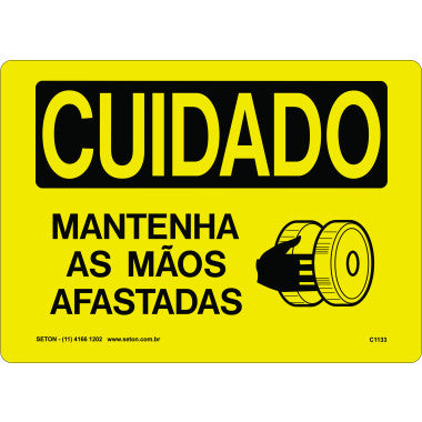 Placa de Sinalização: Mantenha as Mãos Afastadas