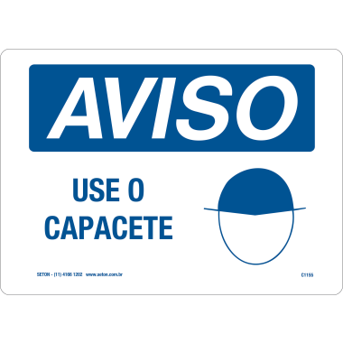 Placa de Aviso: Use Capacete para Segurança